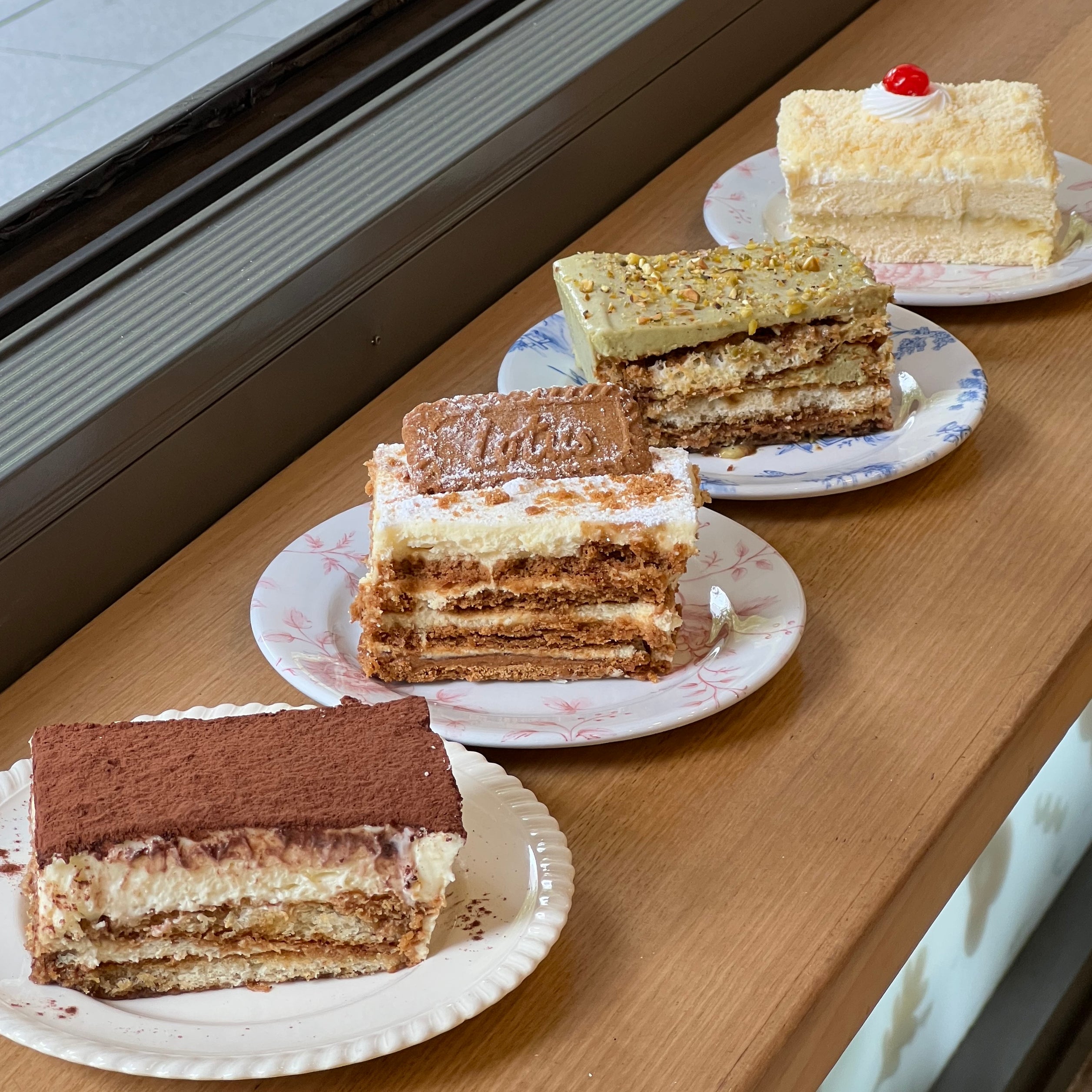 Pistachio Tiramisu Cube Cake