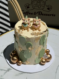 Two Bears Heart 2 tier Cake