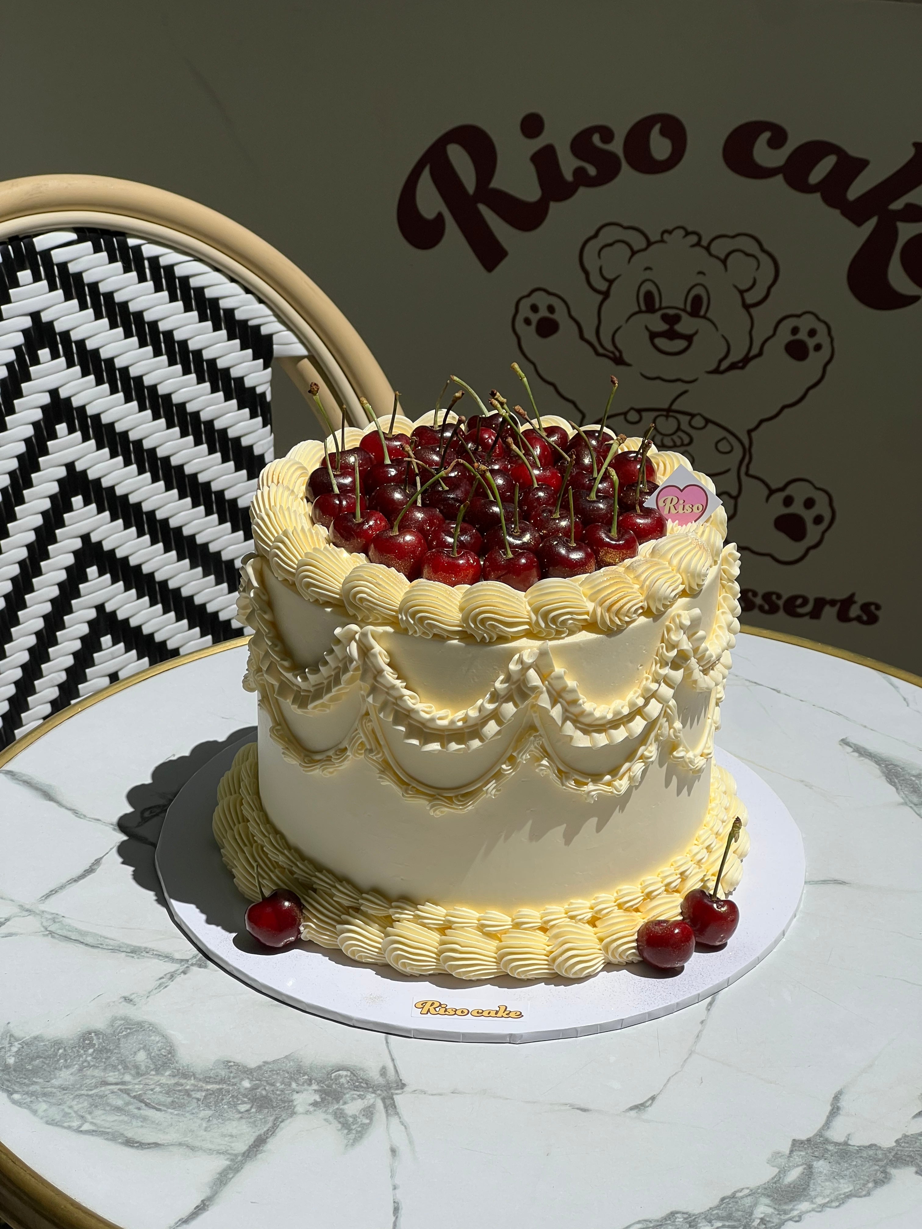 Cherry Heaven 2 tier Cake
