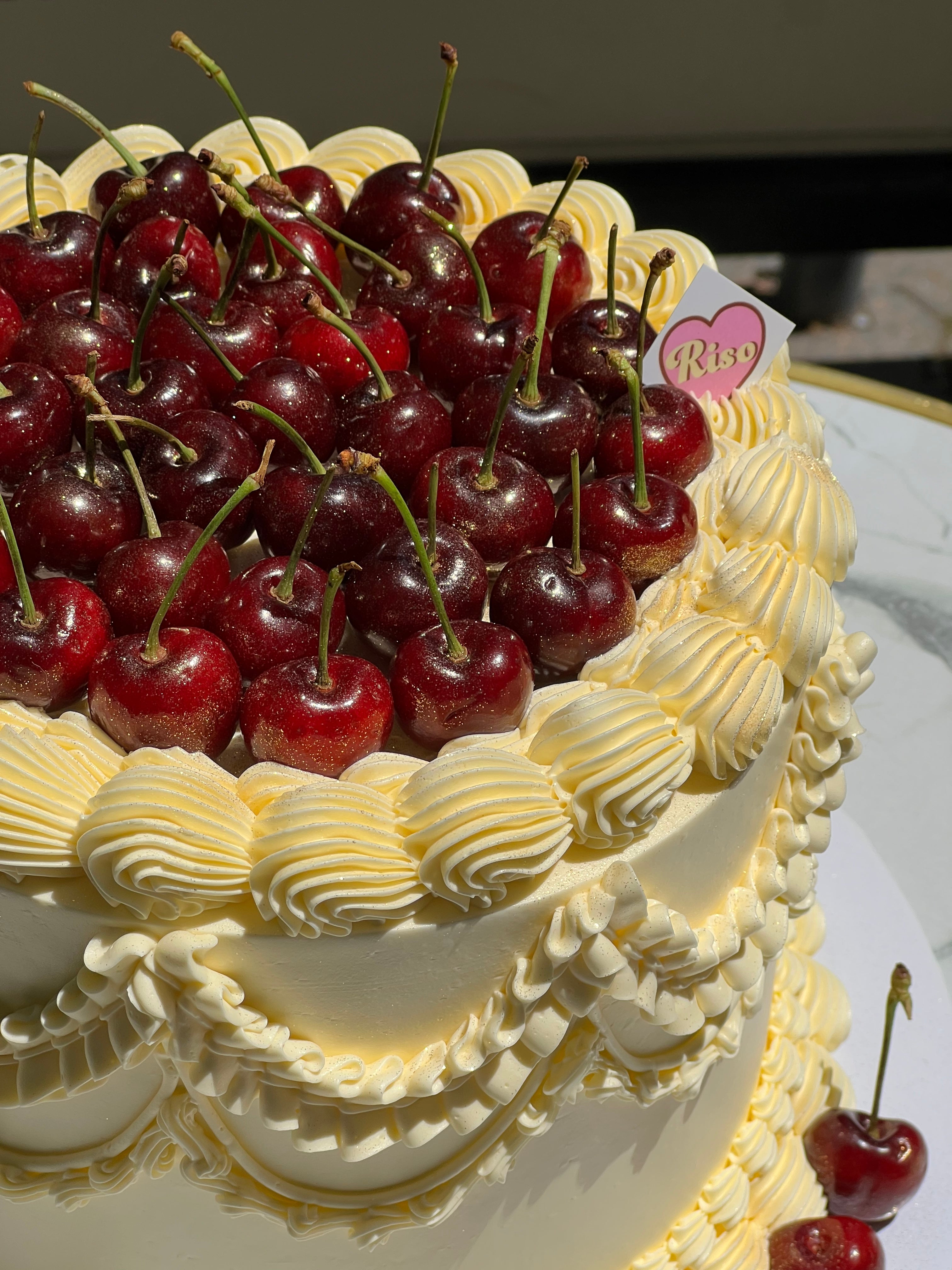Cherry Heaven 2 tier Cake