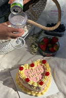 One Colour Text Cake (Round/Heart)