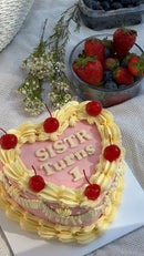 One Colour Text Cake (Round/Heart)