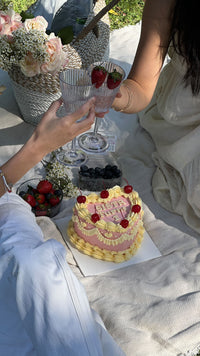 One Colour Text Cake (Round/Heart)