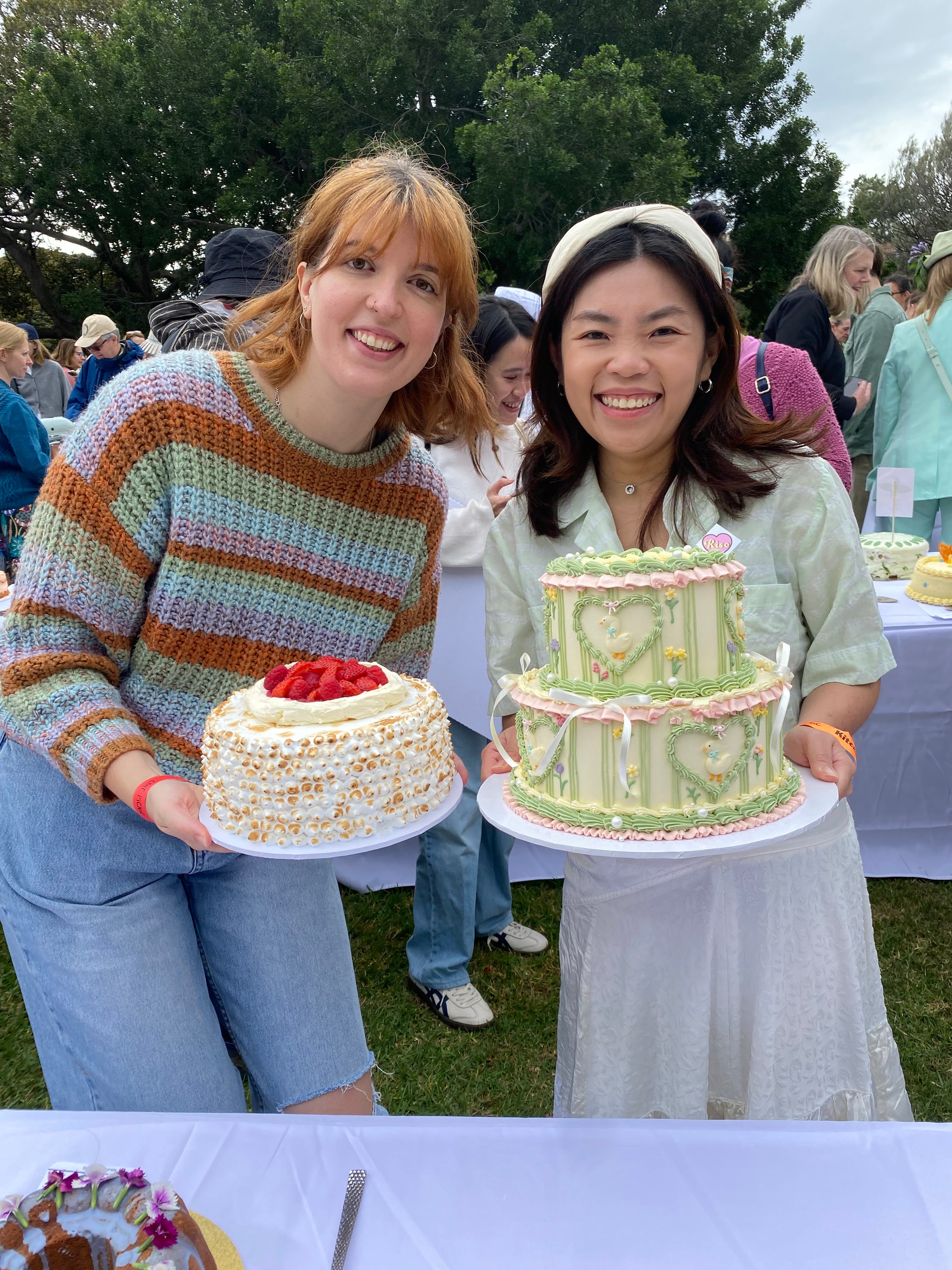 Gingham Silly Goose 2 tier Cake