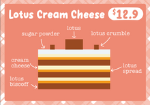 Load image into Gallery viewer, Lotus Cream Cheese Cube Cake
