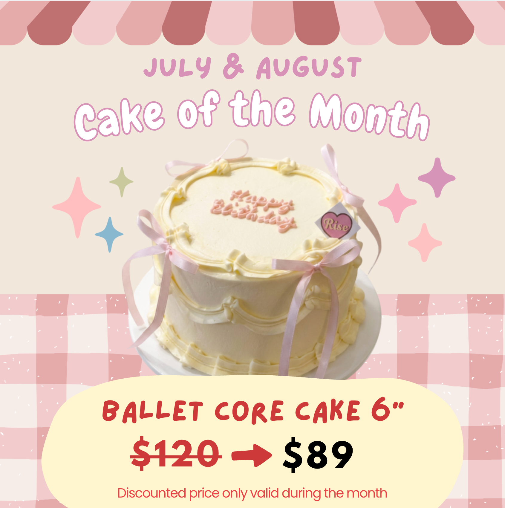 [JULY & AUGUST] Ballet Core Cake 6"