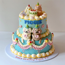 Load image into Gallery viewer, Animal Party 2 tier Cake
