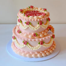 Load image into Gallery viewer, Vintage Rose 2 tier Cake
