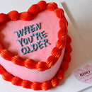 Simple Lettering Cake (Round/Heart)