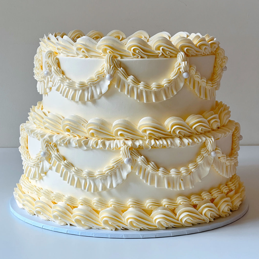 Vintage Wedding 2 tier Cake