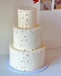 Pearl Wedding 3 tier Cake