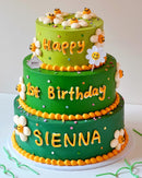 Smiley Daisy 3 tier Cake