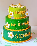 Smiley Daisy 3 tier Cake