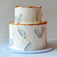 White & Grey 2 tier Cake