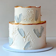 Load image into Gallery viewer, White &amp; Grey 2 tier Cake

