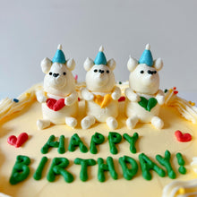 Load image into Gallery viewer, Triplets Party Bear Cake
