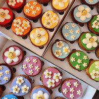 Rainbow Daisy Cupcake