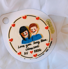 Load image into Gallery viewer, Simple Illustration Cake (Round/Heart)
